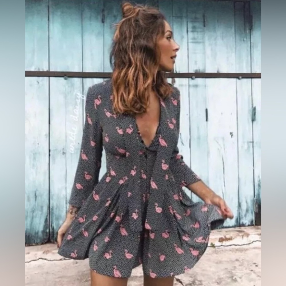 Zara pink flamingos jumpsuit - size XS